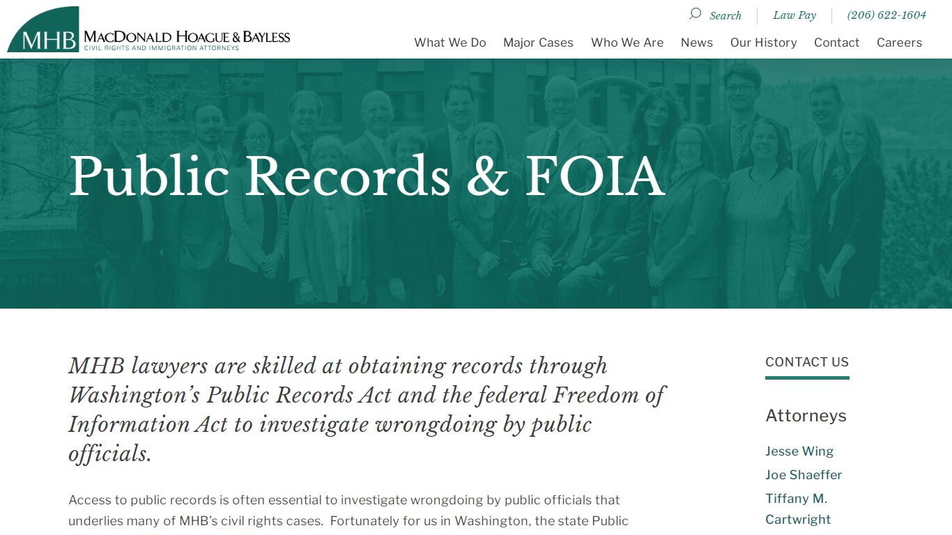 Seattle Public Records & FOIA Lawyer | MacDonald Hoague & Bayless